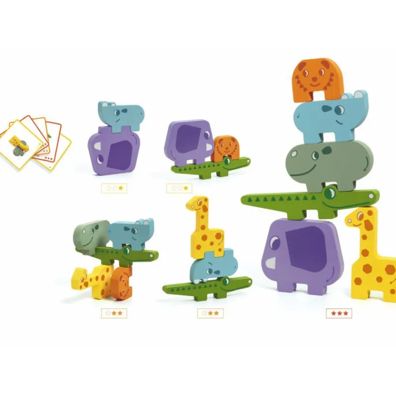 Djeco Animaux à empiler en bois 'Ze Totanimo' 6434< Jeux De Société | Jouets Cubes En Bois