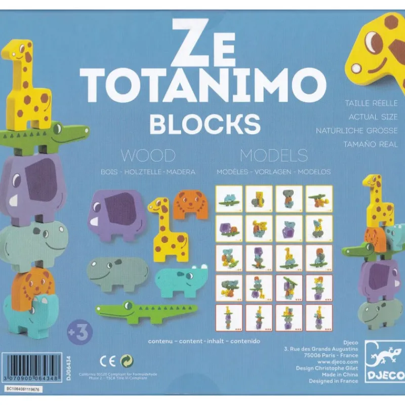 Djeco Animaux à empiler en bois 'Ze Totanimo' 6434< Jeux De Société | Jouets Cubes En Bois