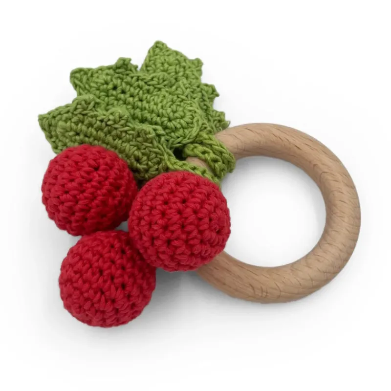 MyuM Anneau de dentition "Hiver" hochet en crochet en coton bio The veggy toys< Jouets D'éveil, Hochets
