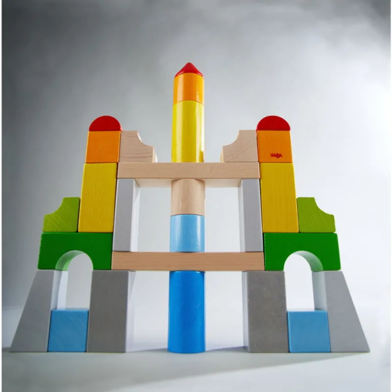 HABA Blocs de construction multicolores en bois 305163-boîte de base< Jouets Haba Fabriqués En Allemagne | Jouets Cubes En Bois