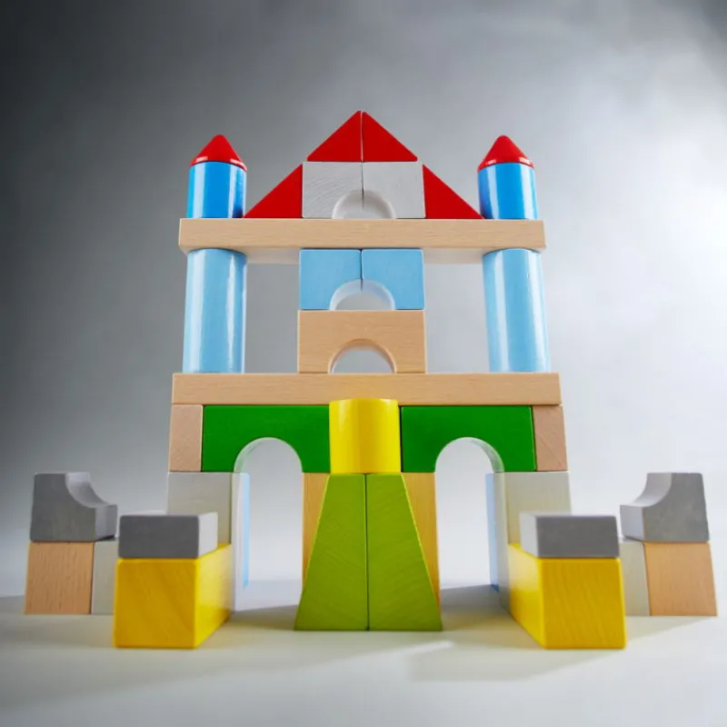 HABA Blocs de construction multicolores en bois 305162-grande boîte< Jouets Haba Fabriqués En Allemagne | Jouets Cubes En Bois