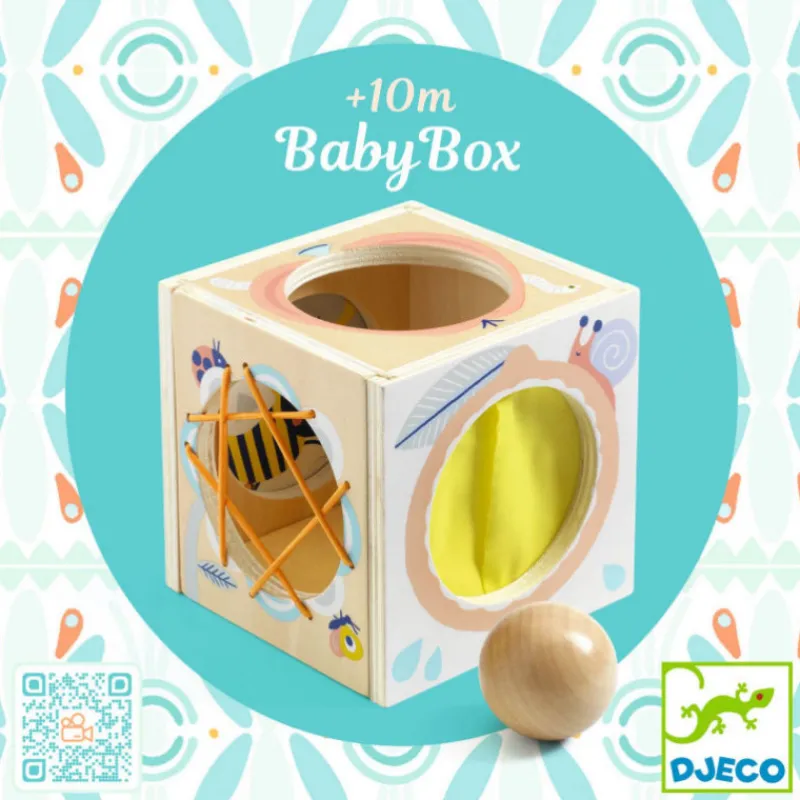 Djeco Boîte à cache-cache en bois 'BabyBox' 6149< Jouets À Encastrer, Empiler