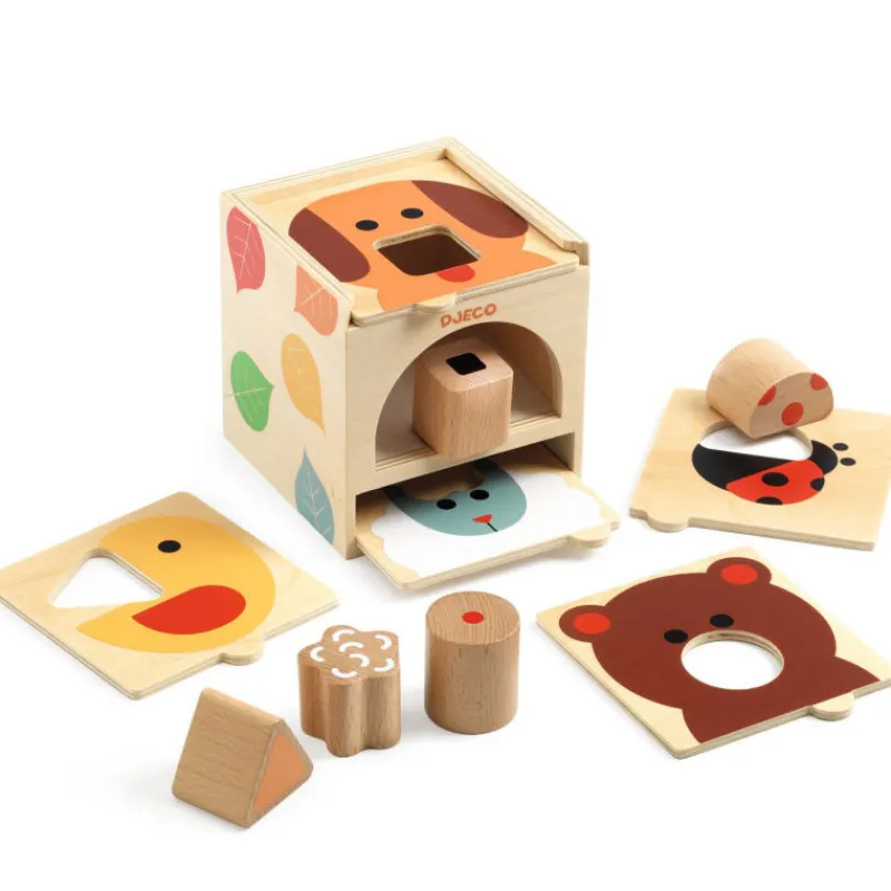 Djeco Boîte à formes en bois 'BoxBasic' 6219< Jouets À Encastrer, Empiler