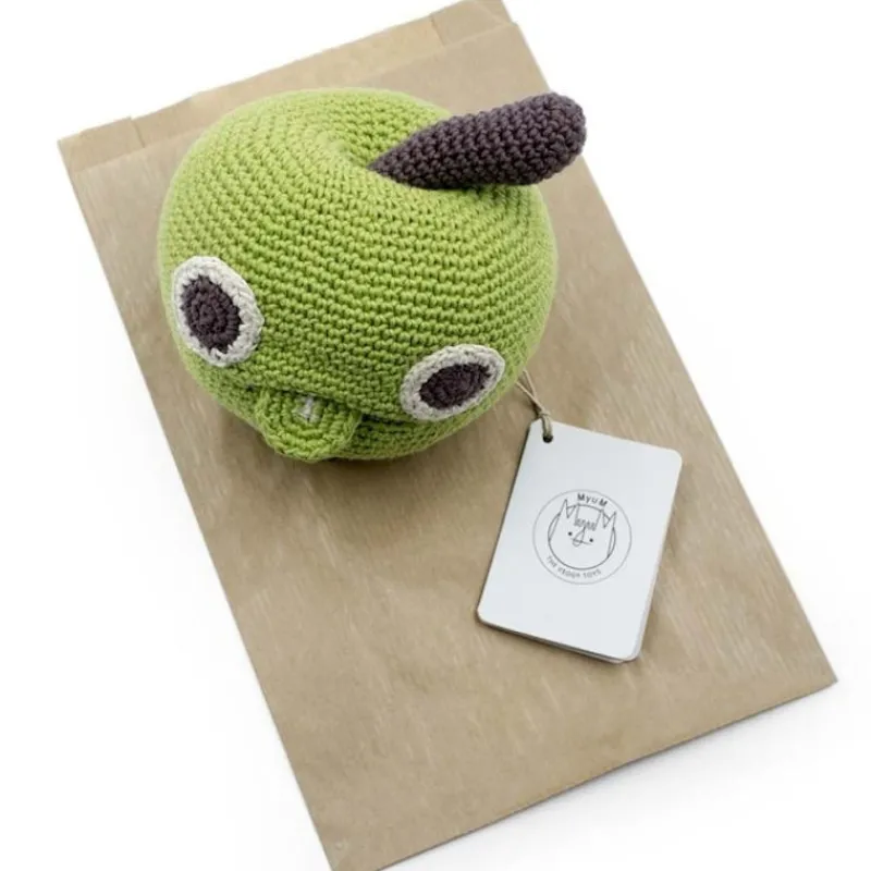 MyuM Boîte à musique pomme en crochet "The veggy toys", coton bio<Enfant Décoration Enfants | Jouets D'éveil, Hochets