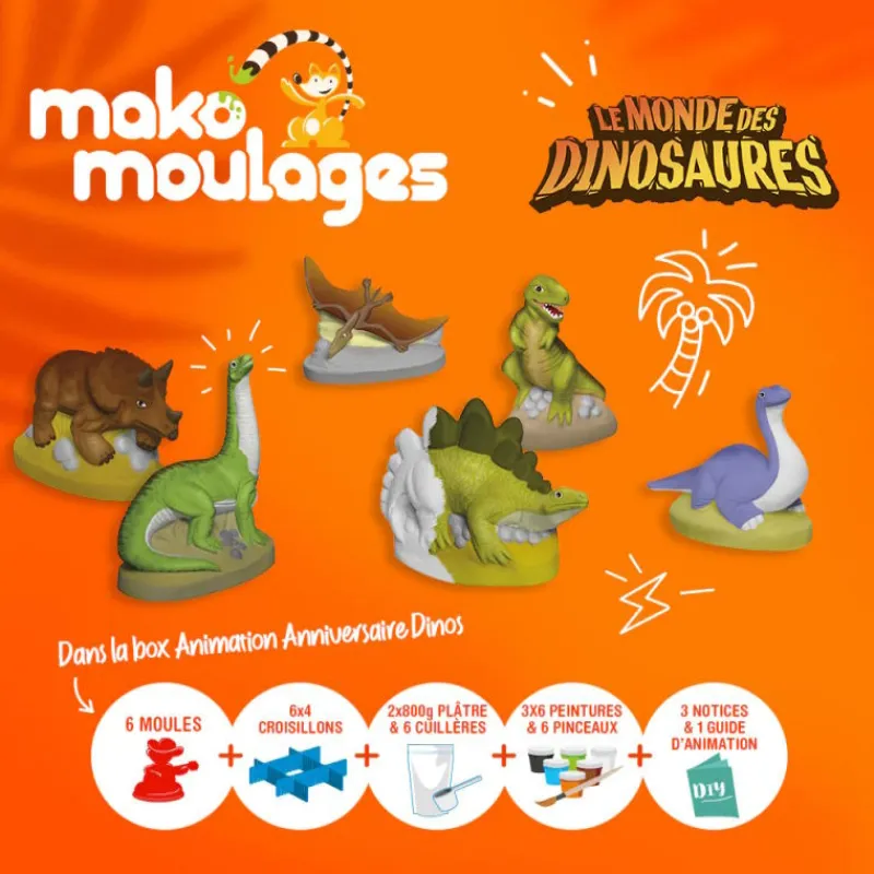 Mako moulages Box animation anniversaire "Monde des Dinosaures" 39077< Mako Moulages Figurines Et Déco | Mako Moulages