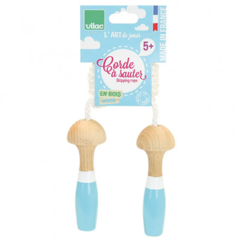 VILAC Corde à sauter en bois laqué bleue 3008B< Jouets Vilac Fabriqués En France | Jouets De Plein Air