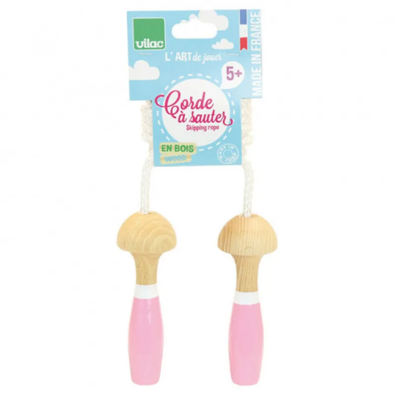 VILAC Corde à sauter en bois laqué rose 3008P< Jouets Vilac Fabriqués En France | Jouets De Plein Air
