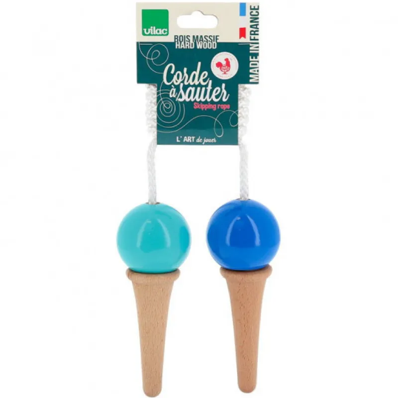VILAC Corde à sauter "glace bleue" en bois laqué 3012B< Jouets Vilac Fabriqués En France | Jouets De Plein Air