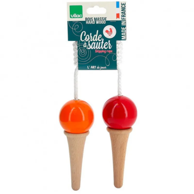 VILAC Corde à sauter "glace rouge" en bois laqué 3012R< Jouets Vilac Fabriqués En France | Jouets De Plein Air