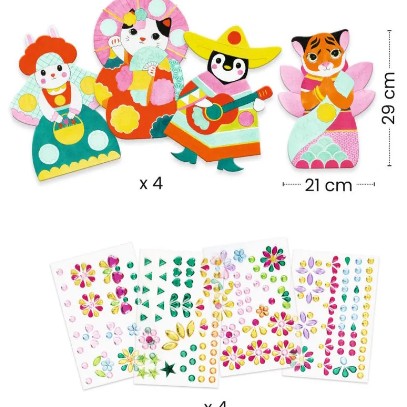 Djeco Créer avec des stickers "Brillants" 0091< Autocollants Et Décalcomanies