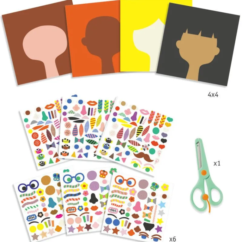 Djeco Créer avec des stickers "Coiffeur" 9045< Autocollants Et Décalcomanies