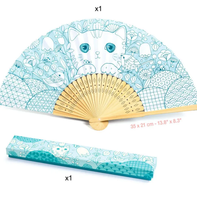 Djeco Eventail et son étui à colorier "Koneko" DIY 7949<Enfant Bricolage Enfant | Dessin, Peinture, Coloriage