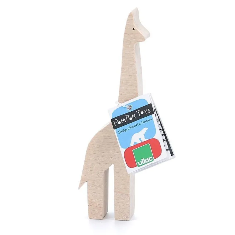 VILAC Figurine d'animal en bois "Girafe" de Pompon, 9103F< Jouets Cubes En Bois | Jouets D'éveil, Hochets