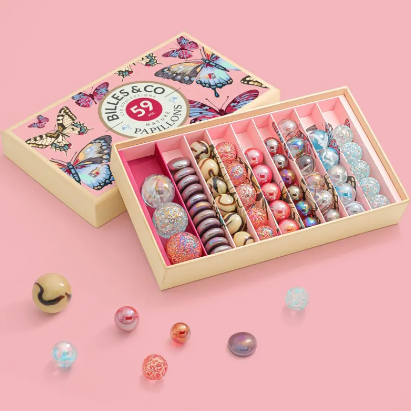 Billes & Co Grand coffret de billes "Papillon anamorphique" Billes & Co< Jeux De Société
