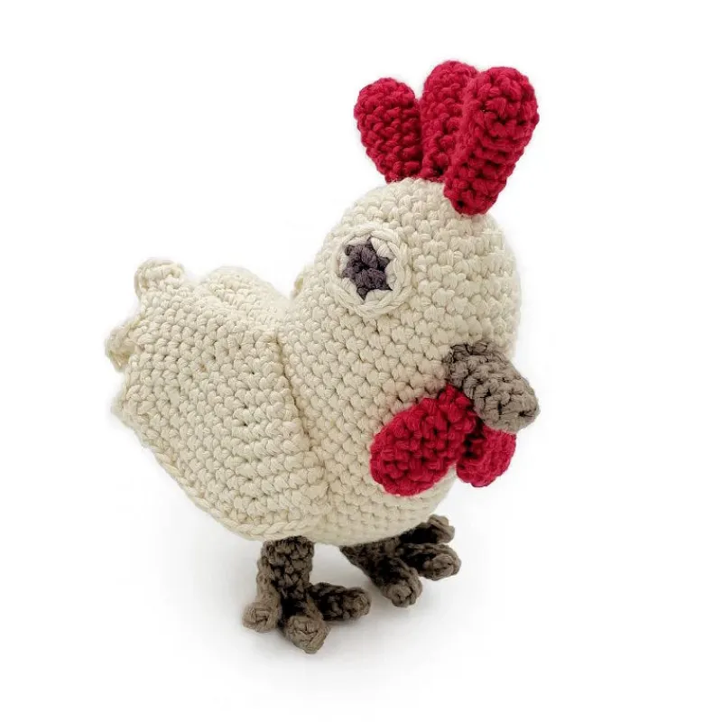 MyuM Hochet Poule en crochet en coton bio - -The veggy toys< Jouets D'éveil, Hochets