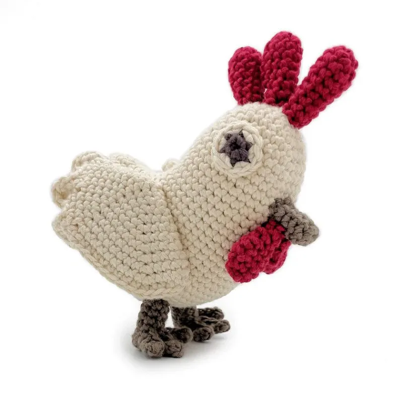 MyuM Hochet Poule en crochet en coton bio - -The veggy toys< Jouets D'éveil, Hochets