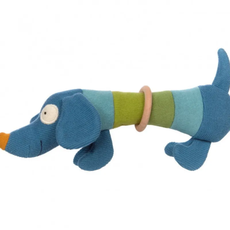 SIGIKID Hochet tricoté chien 39376< Poupées, Peluches | Peluches Naissance, Doudous