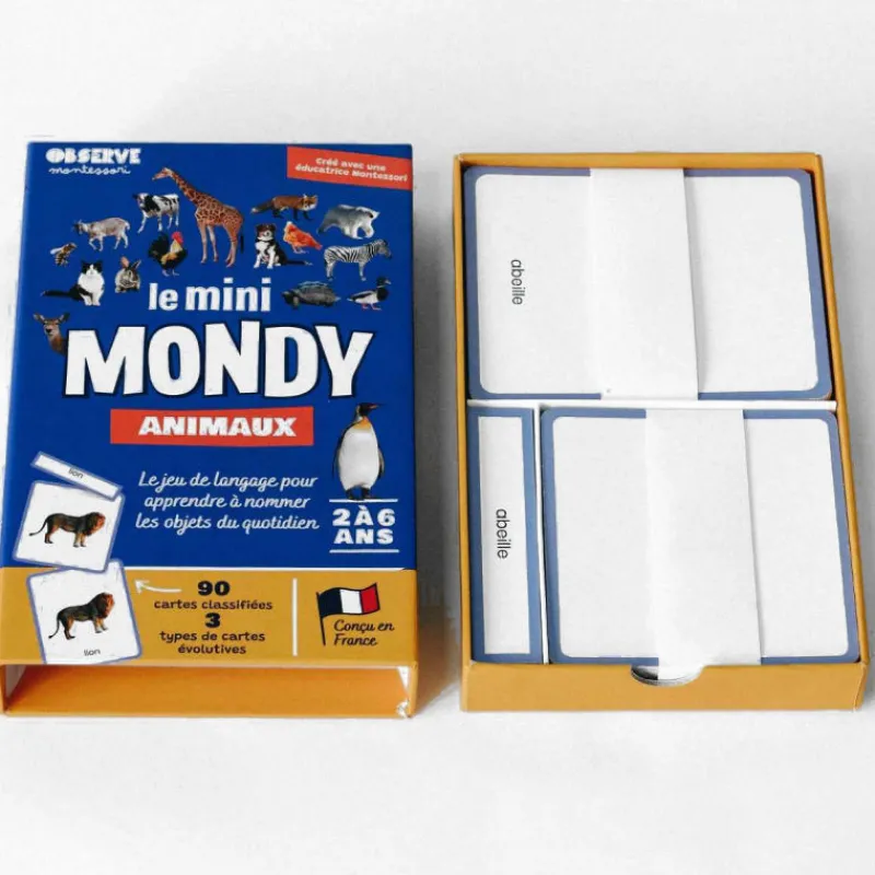 Observe Montessori Imagier ANIMAUX mini Mondy, cartes de nomenclature< Jeux De Société