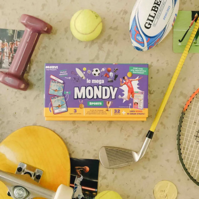 Observe Montessori Imagier des SPORTS OLYMPIQUES mega Mondy, cartes de nomenclature< Jeux De Société