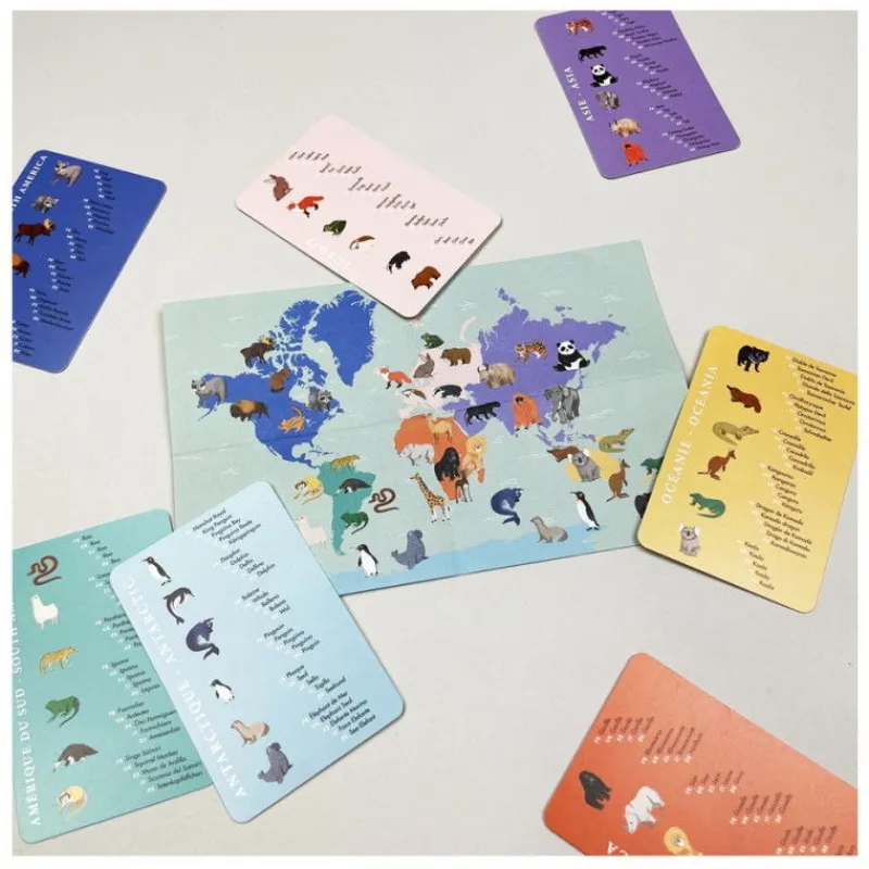PIROUETTE CACAHOUETE Jeu de cartes des 7 familles "Animaux du monde" Pirouette Cacahouète< Jeux Pirouette Cacahouète | Jeux De Société