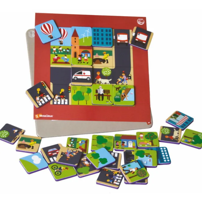 SEPP jeux Jeu puzzle magnétique 'Ma petite ville'<Enfant Jeux Et Loisirs Créatifs Fabriqués En France | Puzzles Dès 2 Ans: 2, 12 Et 24 Pcs