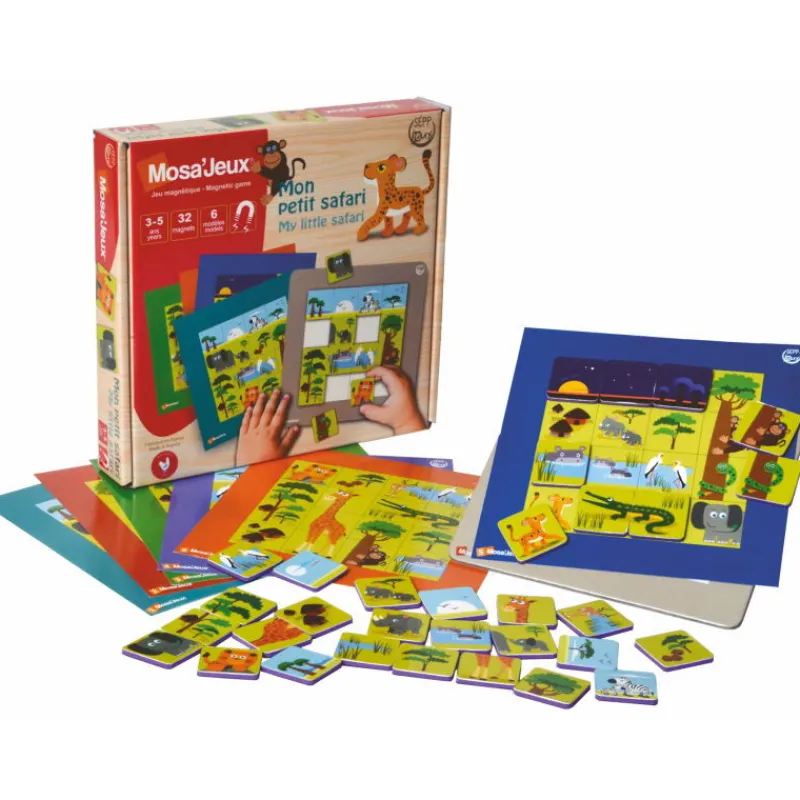 SEPP jeux Jeu puzzle magnétique 'Mon petit safari'<Enfant Jeux Et Loisirs Créatifs Fabriqués En France | Puzzles Dès 2 Ans: 2, 12 Et 24 Pcs