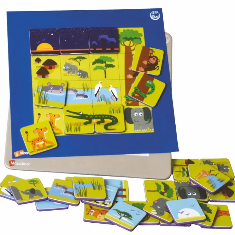 SEPP jeux Jeu puzzle magnétique 'Mon petit safari'<Enfant Jeux Et Loisirs Créatifs Fabriqués En France | Puzzles Dès 2 Ans: 2, 12 Et 24 Pcs