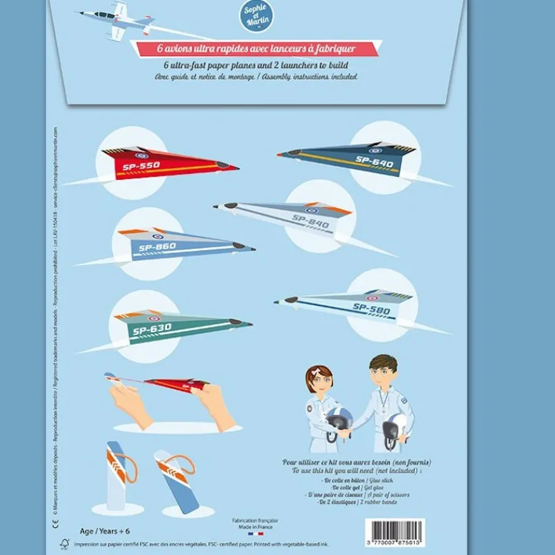 Sophie et Martin Les avions de vitesse, maquettes en papier ''<Enfant Jeux Et Loisirs Créatifs Fabriqués En France | Paper Toys