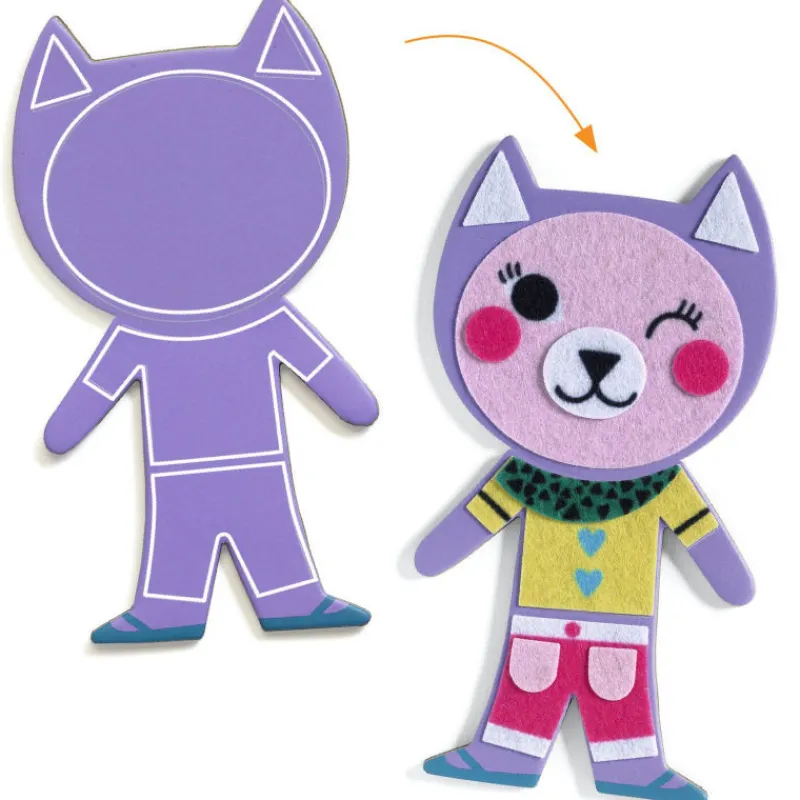 Djeco 10 magnets d'animaux à décorer "Funky family" DIY 7919<Enfant Bricolage Enfant