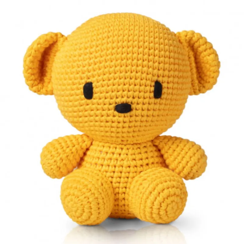 Peluches Miffy & Snoopy Peluche doudou ourson Boris en crochet - Miffy - Just Dutch - jaune - coton bio< Poupées, Peluches | Peluches Naissance, Doudous