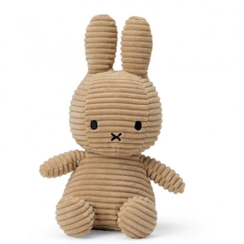 Peluches Miffy & Snoopy Peluche Miffy en velours côtelé beige 23cm< Poupées, Peluches | Peluches Naissance, Doudous