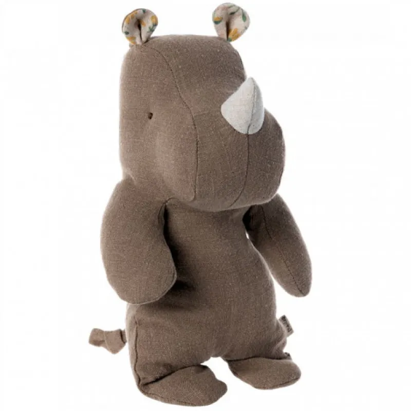 Maileg Peluche Rhino en lin - Safari friends - couleur chocolat - petit modèle 22cm< Poupées, Peluches | Peluches Naissance, Doudous