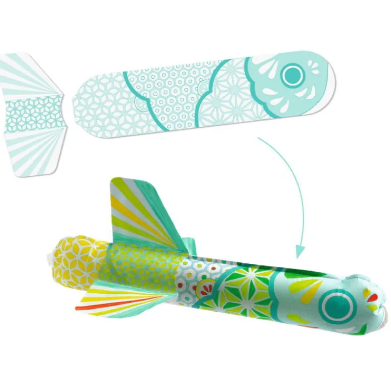 Djeco 3 poissons volants à colorier "Koinobori" 7943<Enfant Bricolage Enfant | Dessin, Peinture, Coloriage