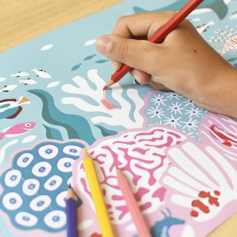 POPPIK Poster à colorier "Barrière de corail"< Jeux, Puzzles Et Stickers Poppik | Dessin, Peinture, Coloriage