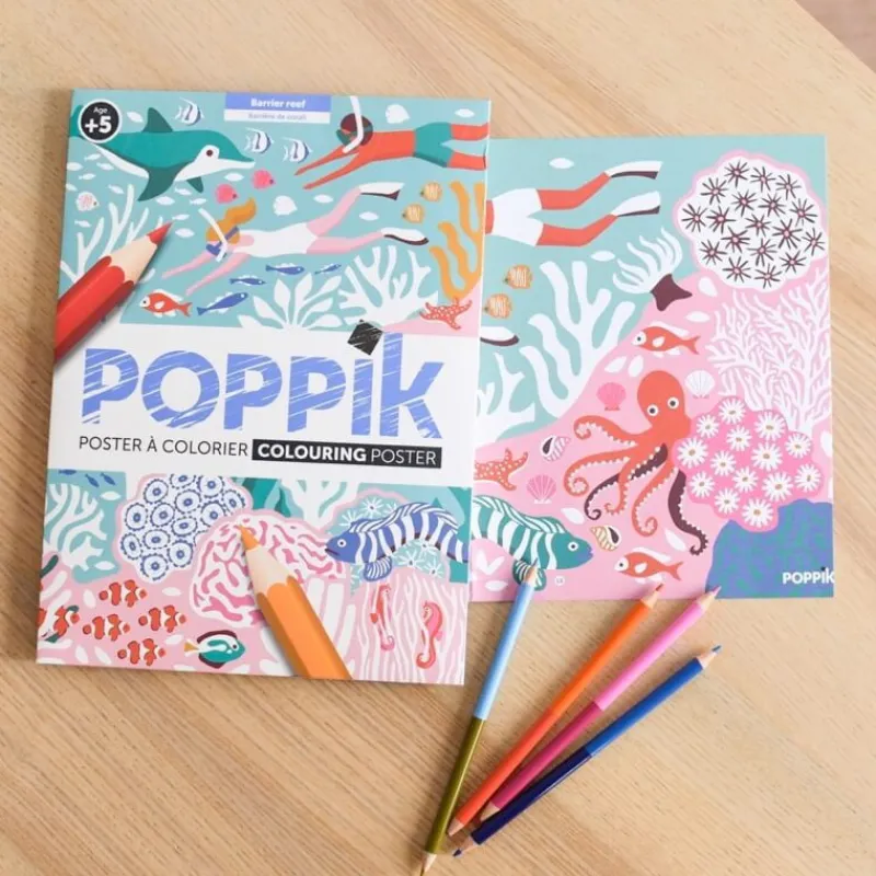 POPPIK Poster à colorier "Barrière de corail"< Jeux, Puzzles Et Stickers Poppik | Dessin, Peinture, Coloriage