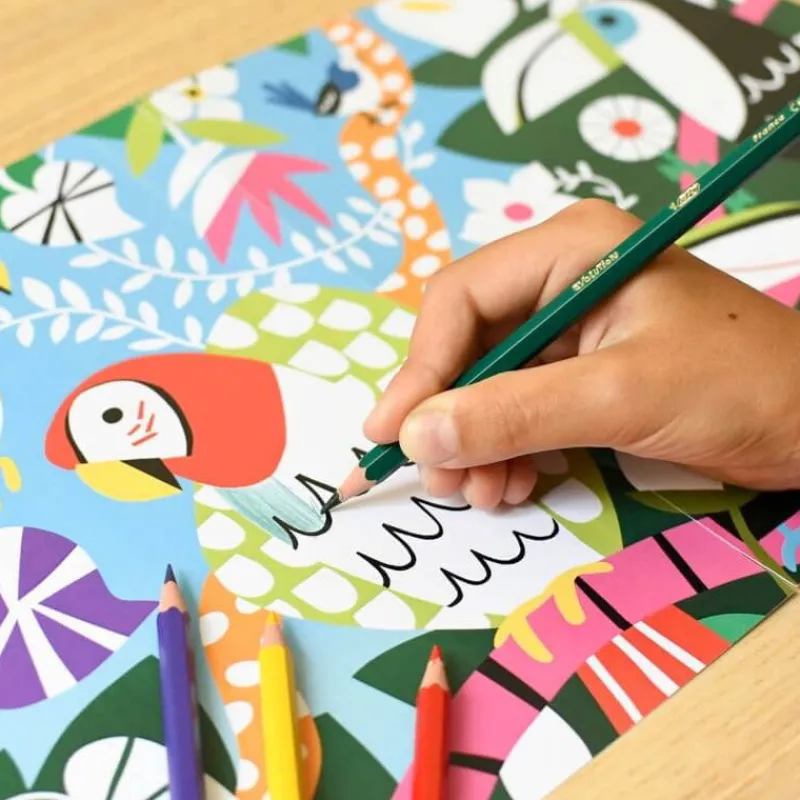POPPIK Poster à colorier "Forêt tropicale"< Jeux, Puzzles Et Stickers Poppik | Dessin, Peinture, Coloriage