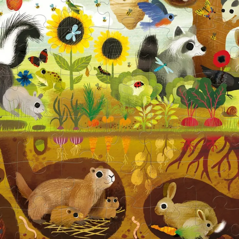 Crocodile Creek Puzzle dessus-dessous 'Animaux du jardin' 48 pcs<Enfant Puzzles Dès 5 Ans, 54 Pcs | Puzzles Dès 4 Ans, 36 Pcs