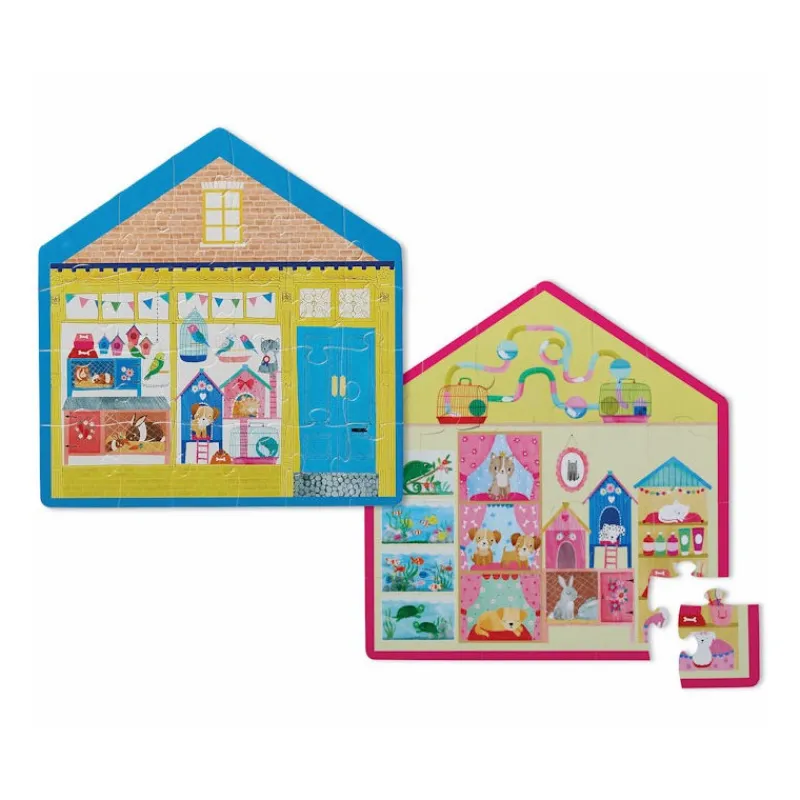 Crocodile Creek Puzzle double face silhouette 24 pcs 'La petite animalerie'<Enfant Puzzles Dès 2 Ans: 2, 12 Et 24 Pcs