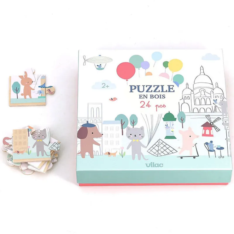 VILAC Puzzle en bois 24 pcs 'Escapade à Paris' Sarah Betz 7103<Enfant Puzzles Dès 2 Ans: 2, 12 Et 24 Pcs