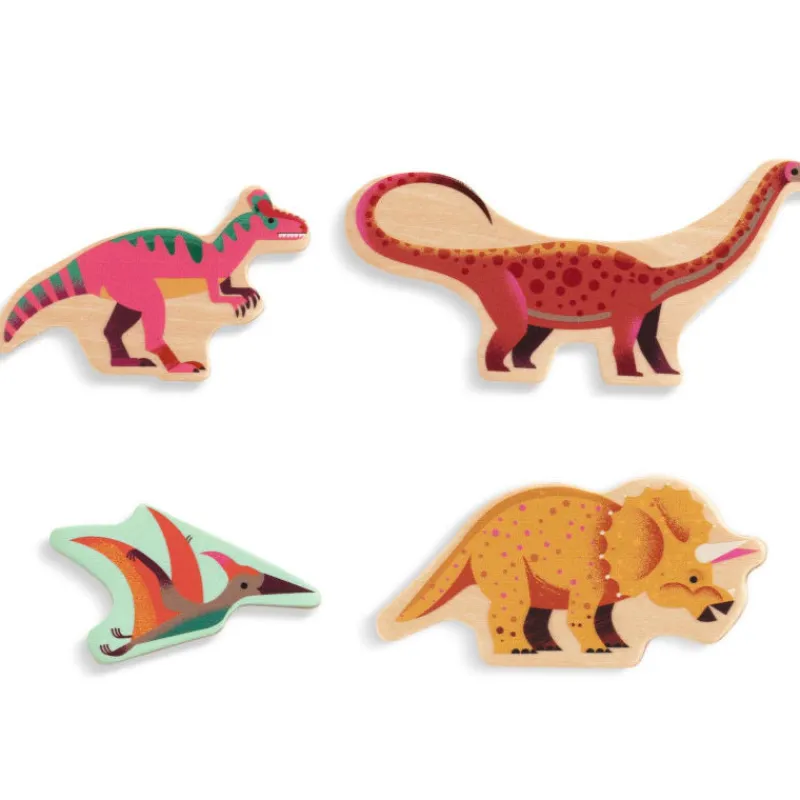 Djeco Puzzle en bois dinosaures 'Puzzlo Dino' 22 pcs 1832<Enfant Puzzle Djeco | Puzzles Dès 2 Ans: 2, 12 Et 24 Pcs