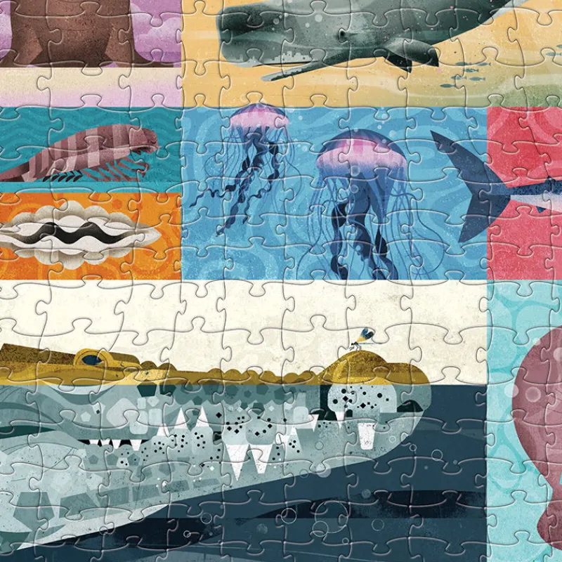 Crocodile Creek Puzzle famille 'Les géants de la mer' 500 pcs<Enfant Puzzles Dès 8 Ans, 500 Pcs Et +
