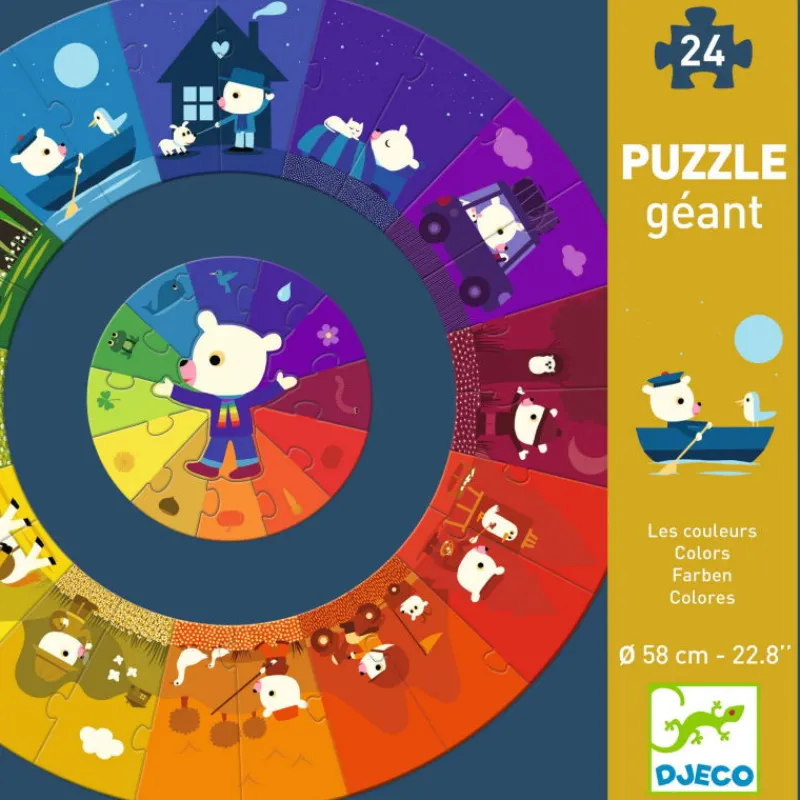 Djeco Puzzle géant 'Les couleurs' 24 pcs + 13 7017<Enfant Puzzle Djeco | Puzzles Dès 4 Ans, 36 Pcs