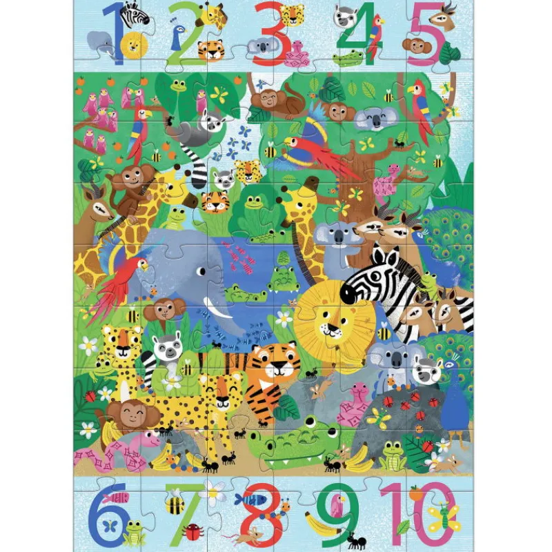 Djeco Puzzle géant "1 à 10 Jungle" 54 pcs 7148<Enfant Puzzle Djeco | Puzzles Dès 5 Ans, 54 Pcs