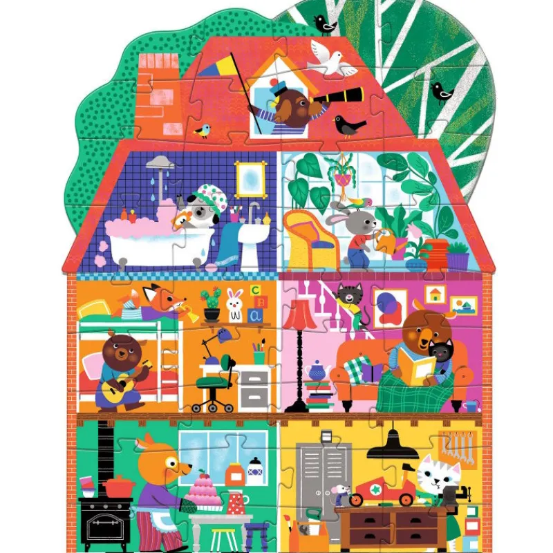 Djeco Puzzle géant "La maison des petits copains" 36 pcs 7169<Enfant Puzzle Djeco | Puzzles Dès 4 Ans, 36 Pcs