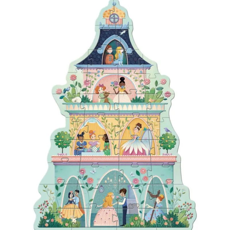 Djeco Puzzle géant "La tour des princesses" 36 pcs 7130<Enfant Puzzle Djeco | Puzzles Dès 4 Ans, 36 Pcs