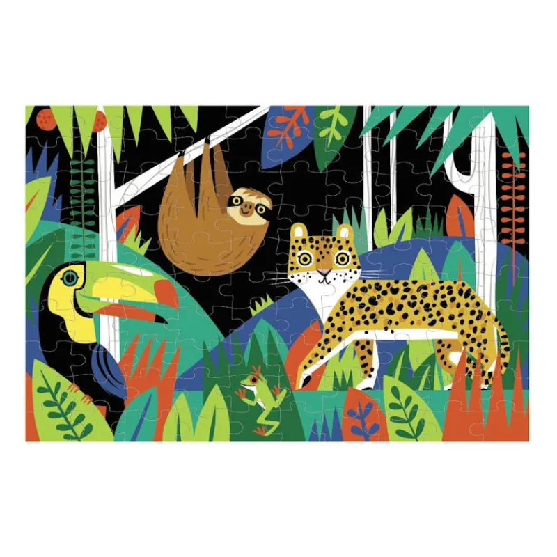 Mudpuppy Puzzle qui Brille dans le Noir 'Forêt Tropicale' 100 pcs<Enfant Puzzles Dès 6 Ans, 100 Pcs