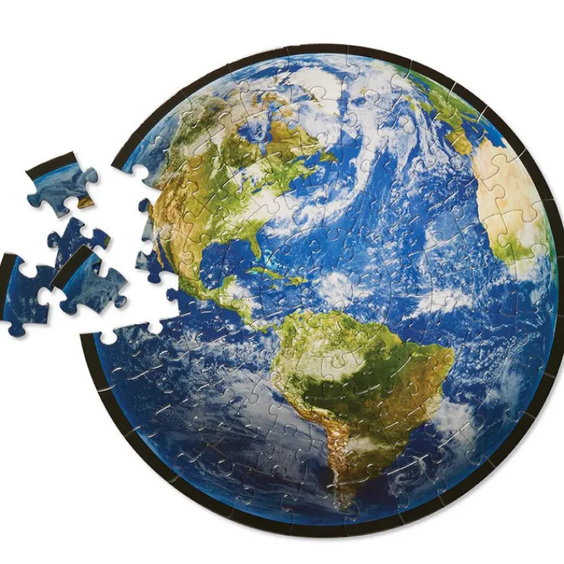 Crocodile Creek Puzzle rond "Terre vue de l'Espace par la NASA" 100 pcs<Enfant Puzzles Dès 6 Ans, 100 Pcs