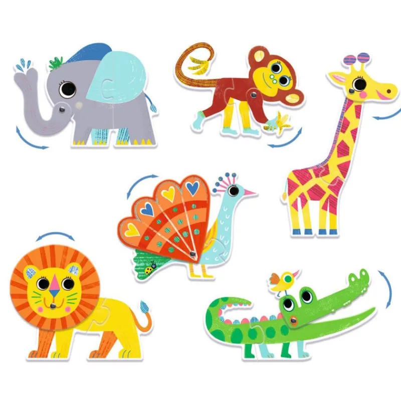 Djeco 6 puzzles duo "Articulo animaux" 8262<Enfant Puzzle Djeco | Puzzles Dès 2 Ans: 2, 12 Et 24 Pcs