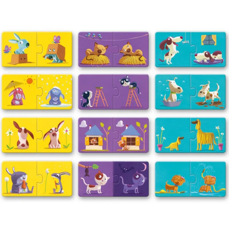 Djeco 12 puzzles duo "Contraires" 8162<Enfant Puzzle Djeco | Puzzles 1er Age