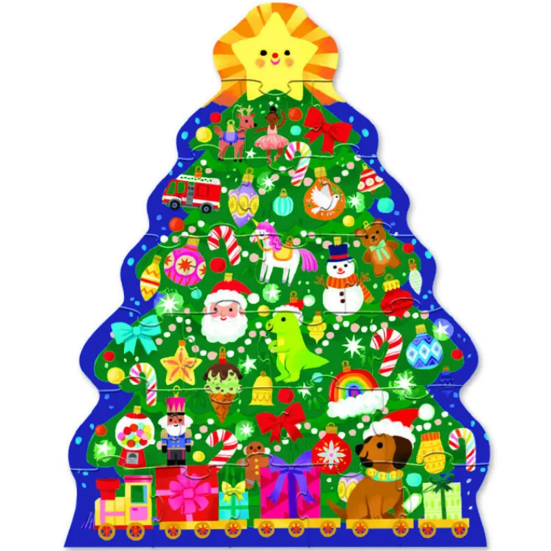 Crocodile Creek "Arbre de Noël" Puzzle silhouette 24 pcs<Enfant Puzzles Dès 2 Ans: 2, 12 Et 24 Pcs